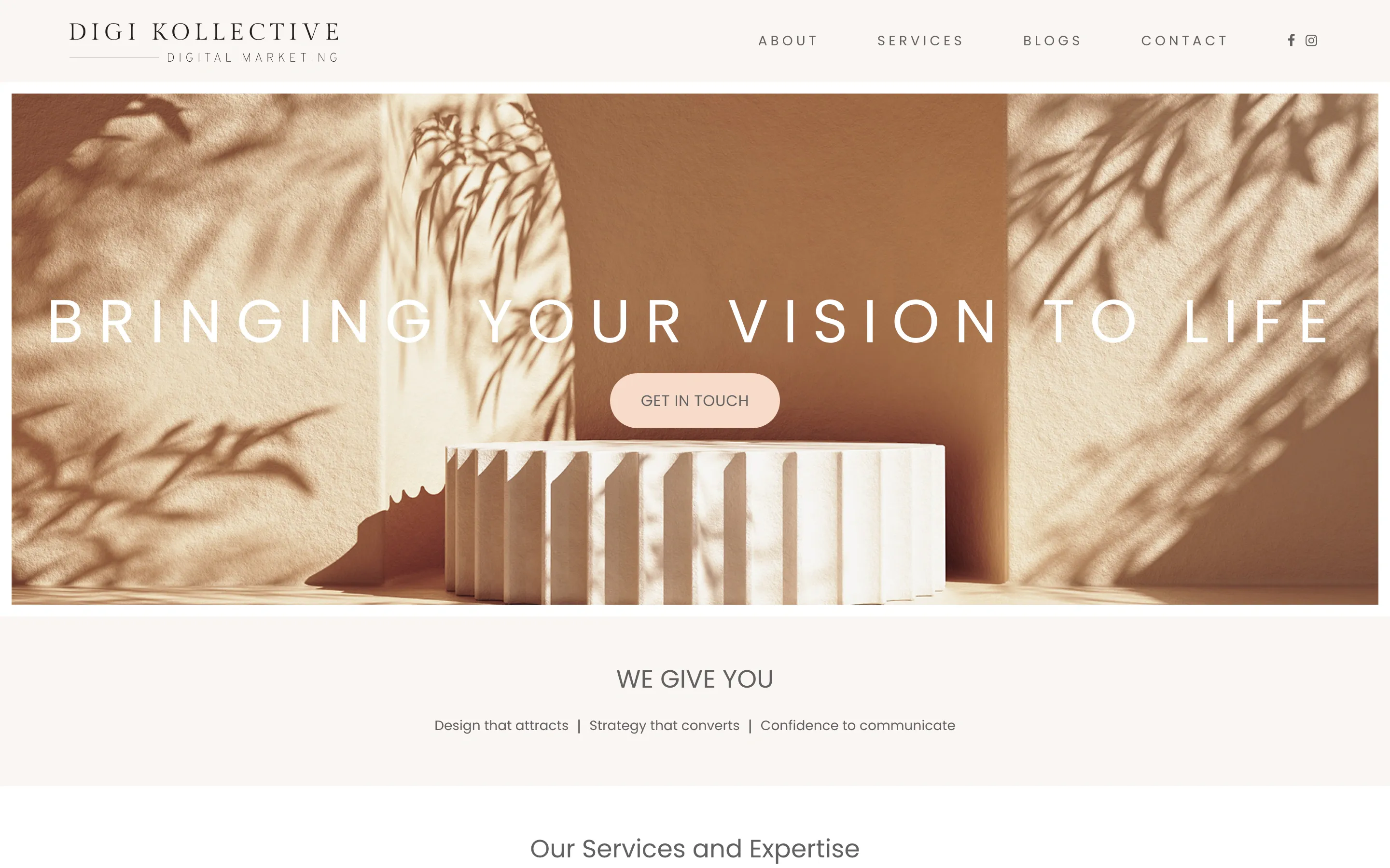 Digi Kollective website home page