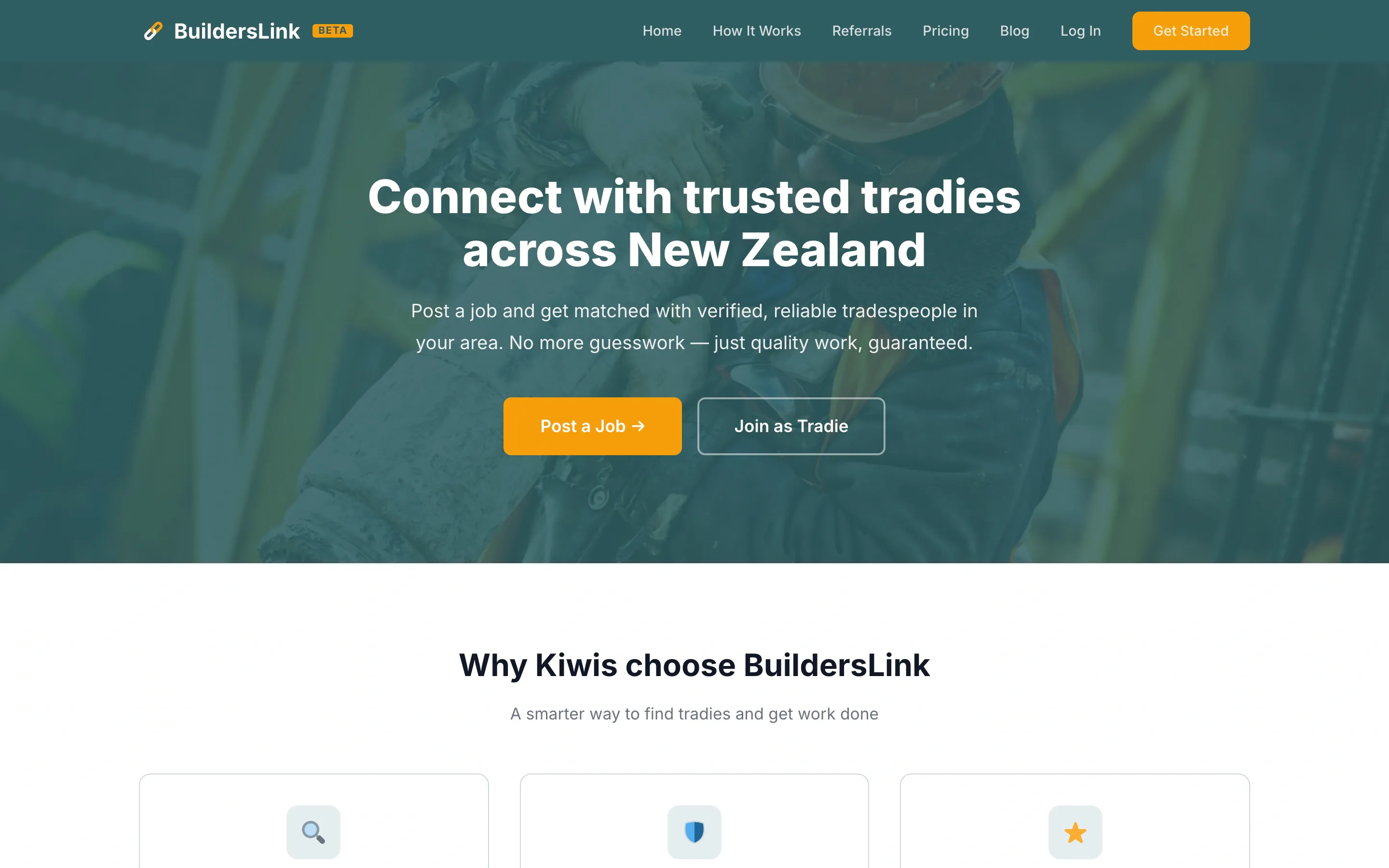 BuildersLink website home page